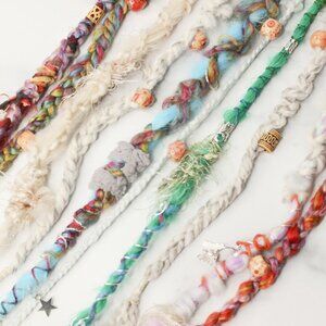 Dreadlock Clip In Extension Set · Hair Wrap Charm Rainbow Bundle